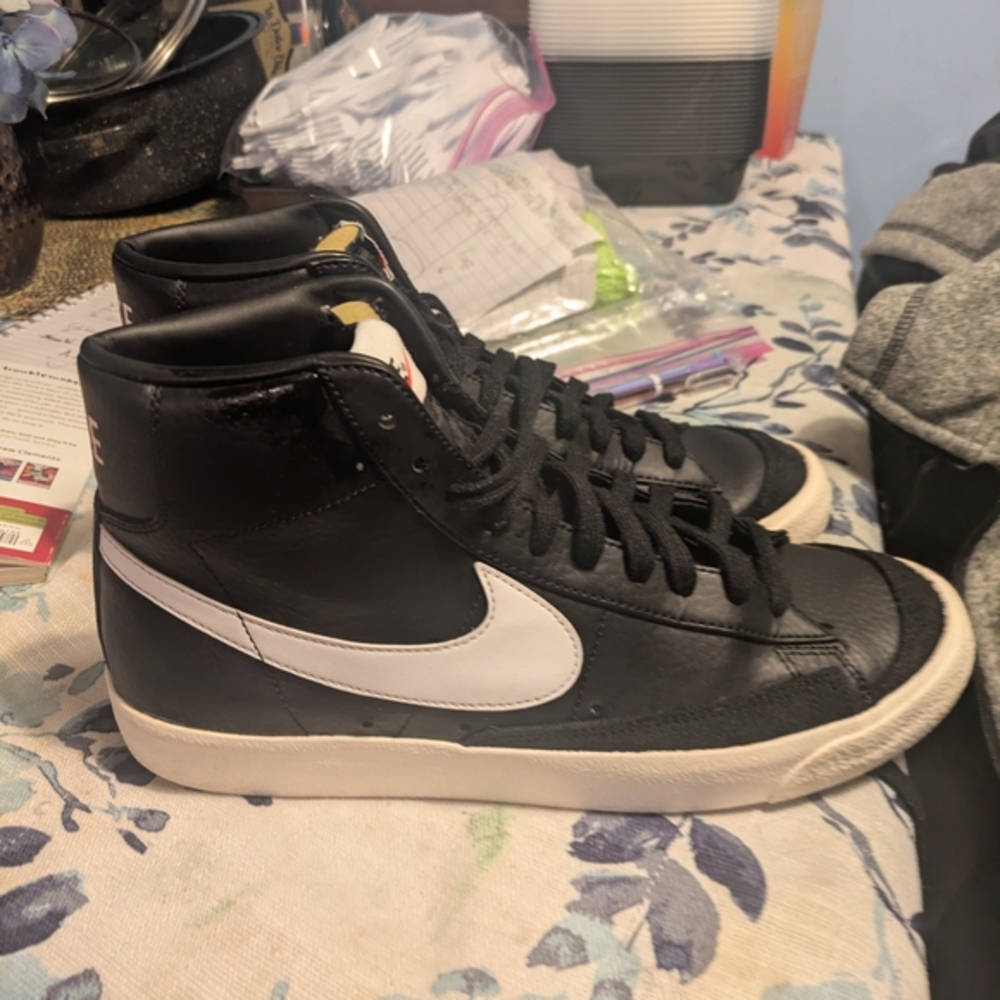 Black and White High-Top Sneakers
